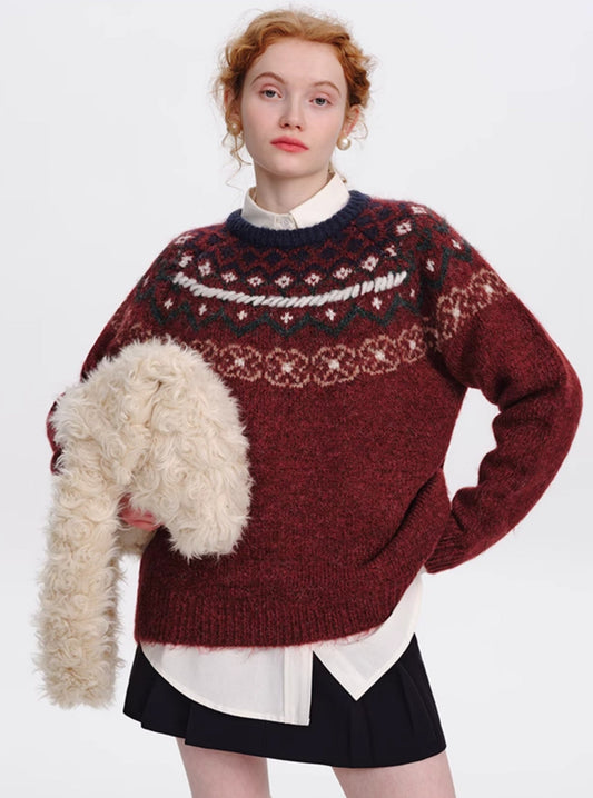 Pullover knitted inner layer sweater