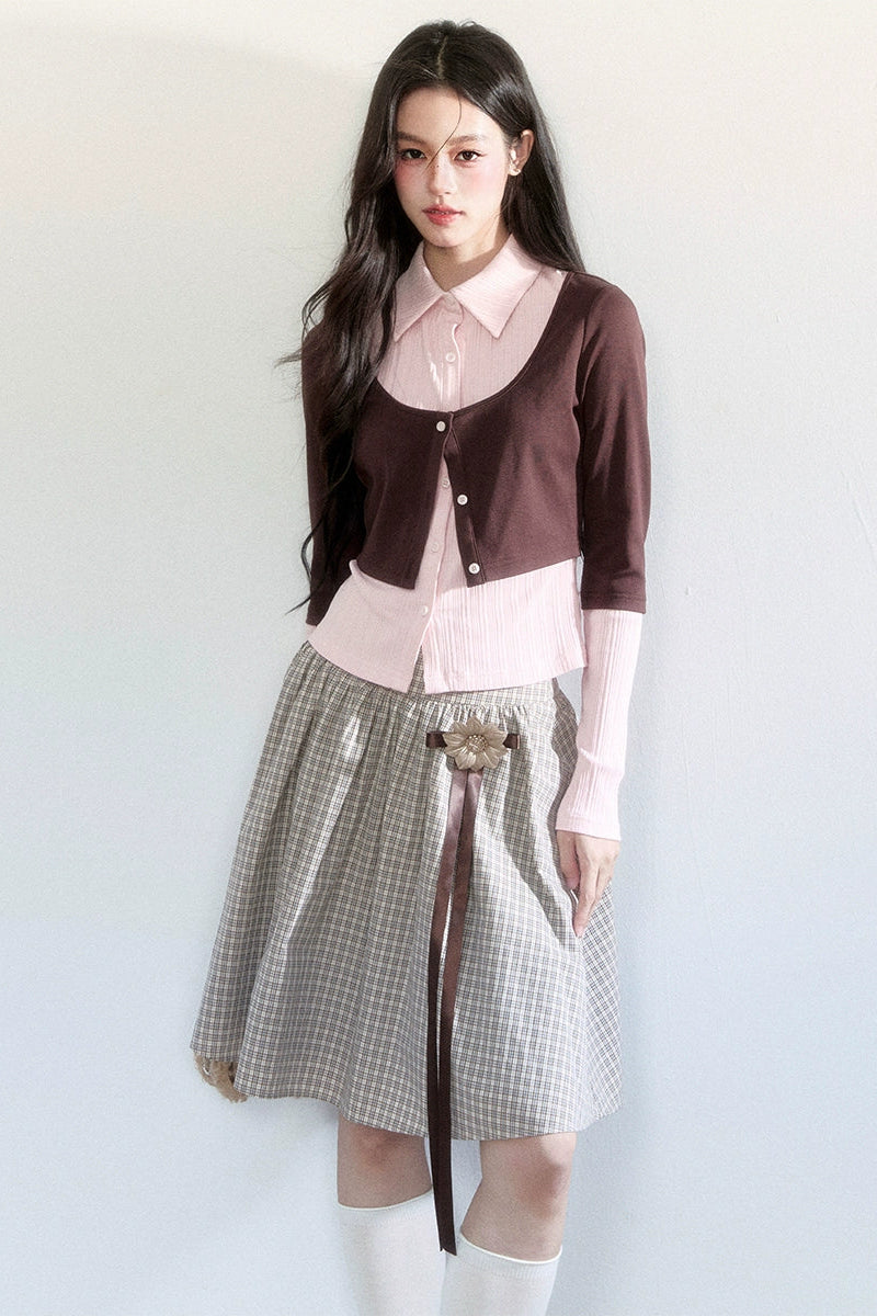 Butterfly Dream Cotton Knitwear Skirt Set-Up
