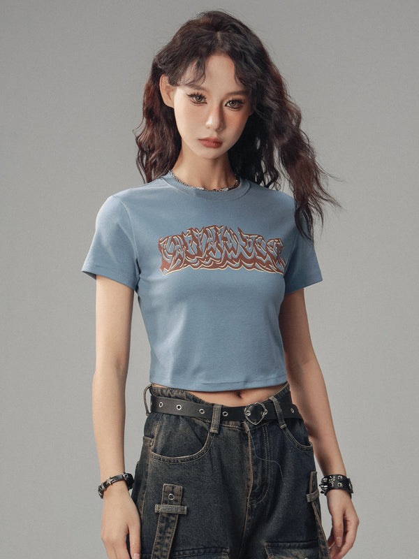 American Retro Slim Short Sleeve Top