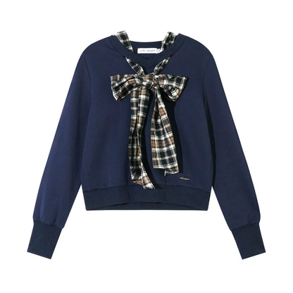 Plaid Sweatshirt Trousers Set-Up