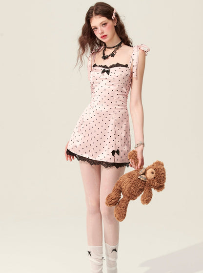 Pink Polka Dot A-Line Sundress