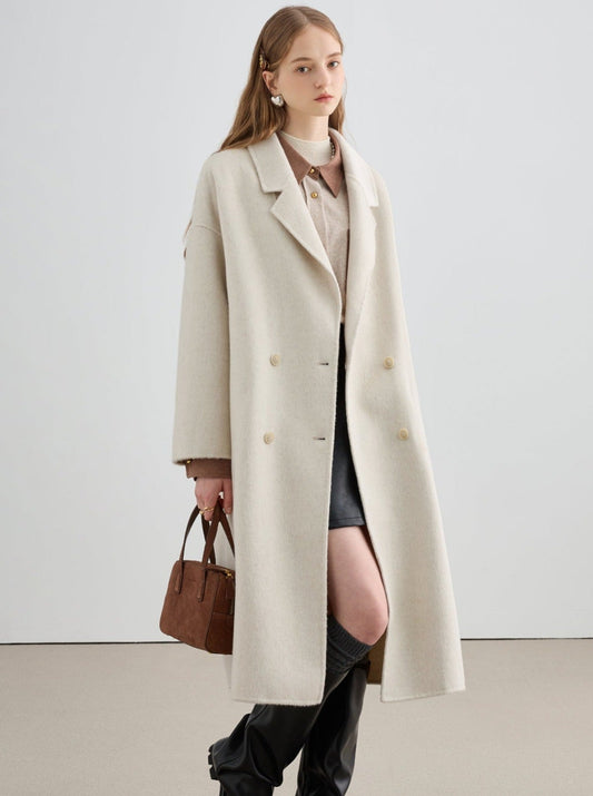 small medium-length woolen coat
