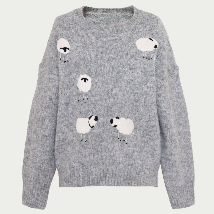 Wool Beaded Knit Sweater