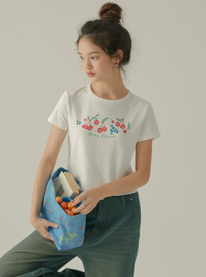 Berry Print Casual T-Shirt