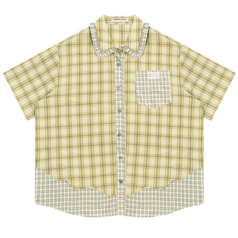 Plaid Doll Collar Shirt