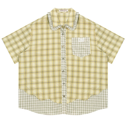 Plaid Doll Collar Shirt