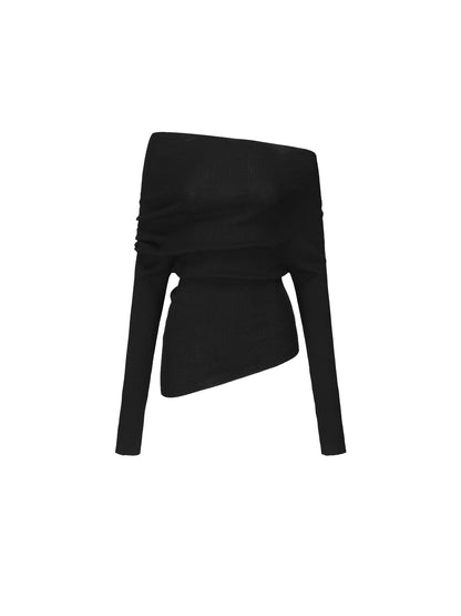 One-Shoulder Knit Sweater