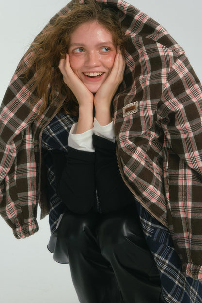 Double-Sided Plaid Fleece Jacket