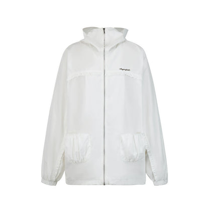 Hooded Ruffle-Trim Sun Jacket