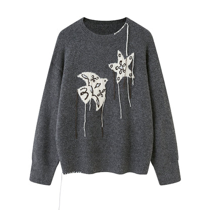 Star Fringe Long Sleeve Sweater