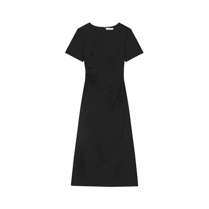 Black Cinched Waist Dress