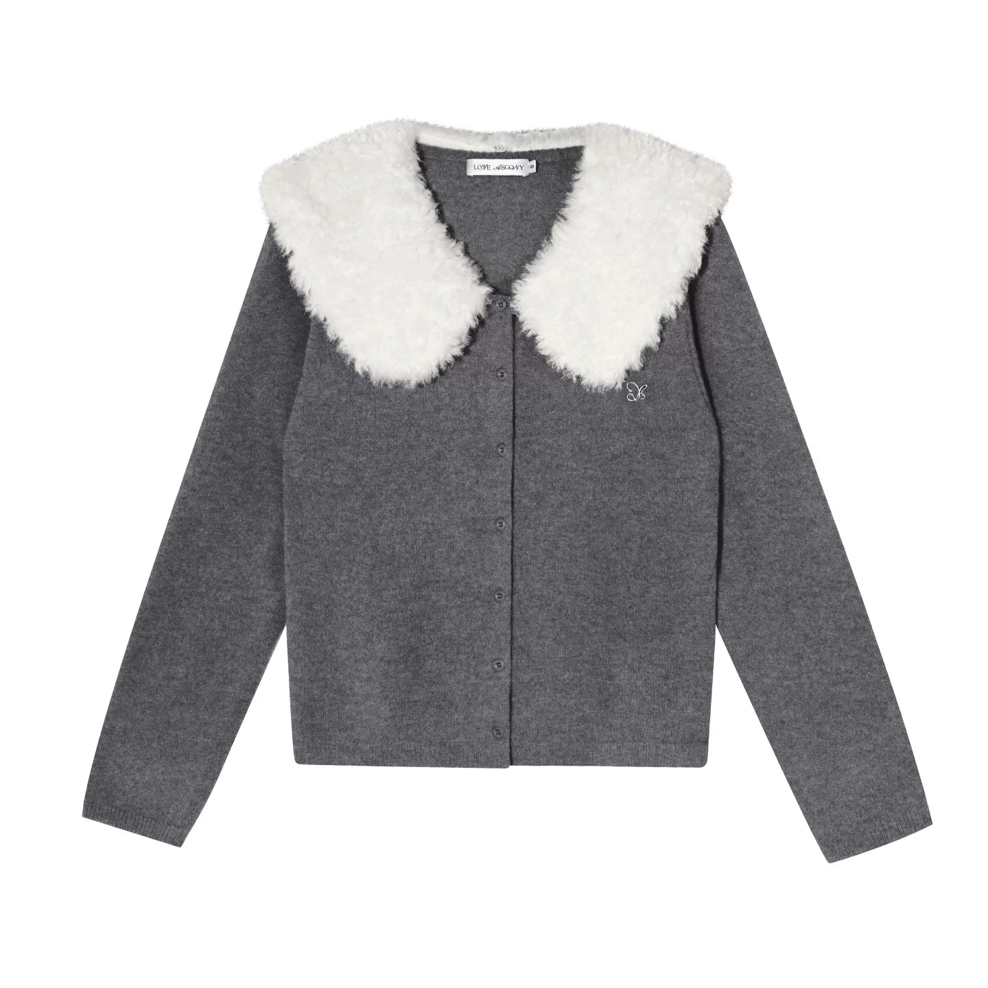 Wool Detachable Fur Collar Cardigan