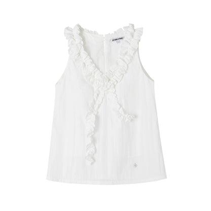 French V-Neck Lace Top