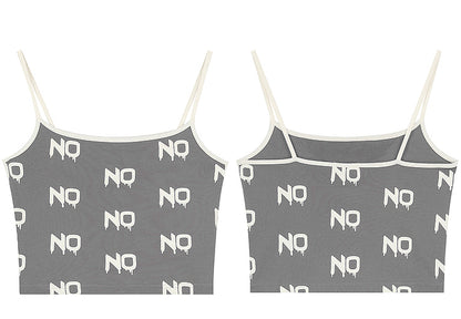 Schlankes Camisole-Top mit Buchstabendruck