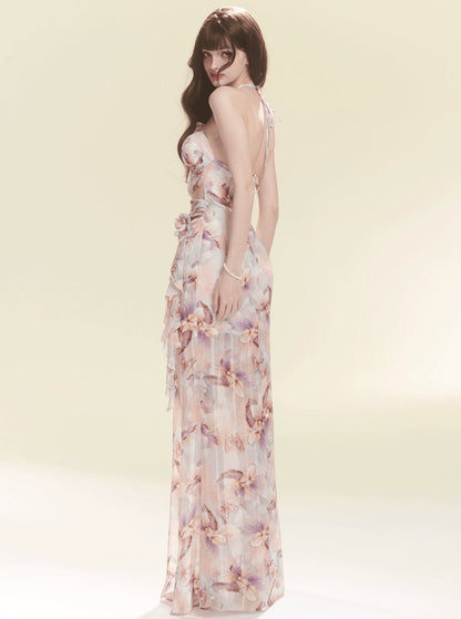 Floral Vacation Halterneck Dress