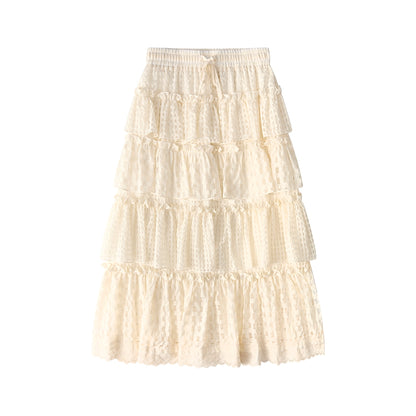 Lace A-Line Layered Skirt