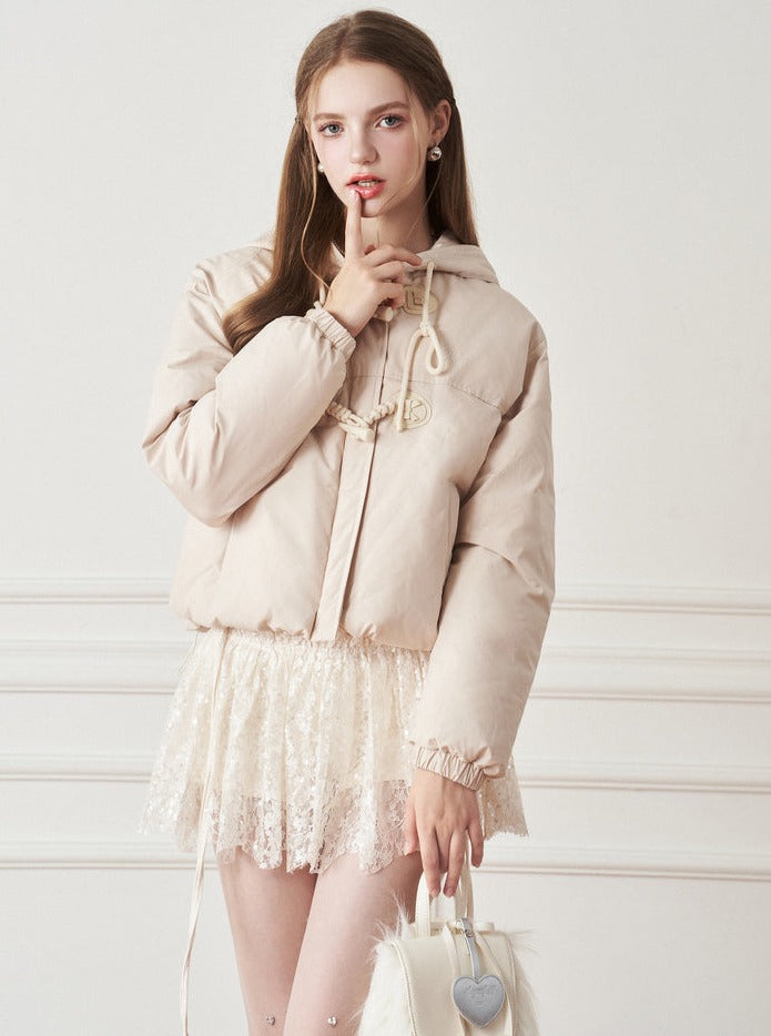 Buckle Hooded Cotton Coat