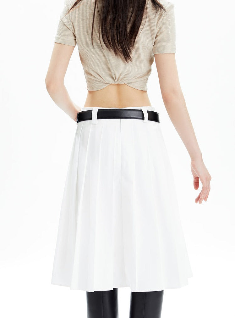 American Pleated A-line Half Skirt