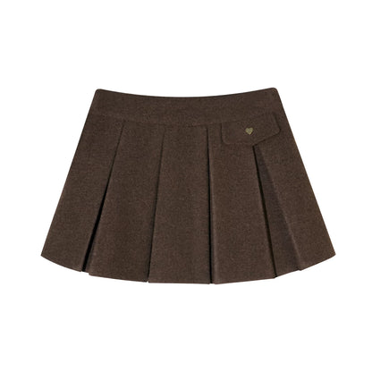 Retro Coffee Woolen Coat Set-Up