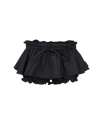 Ruffle Low-Waisted Drawstring Skirt