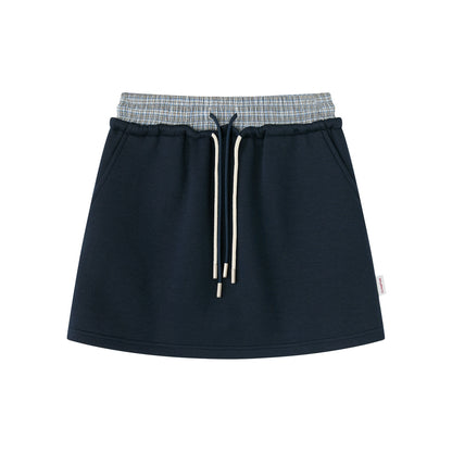 Korean Style Patchwork Plaid Skirt