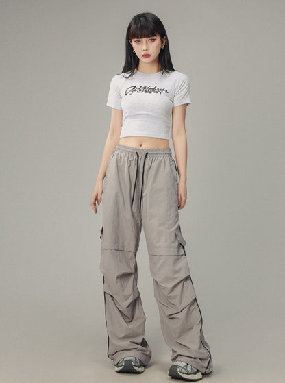 Unisex Black Casual High Street Pants