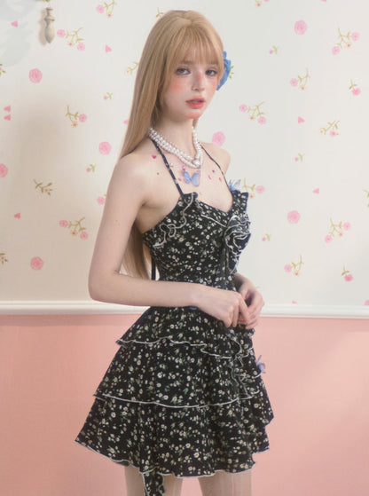 Daisy Black Floral Dress