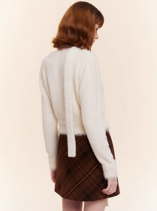 Mink Knitted Cardigan Long Wool Tops