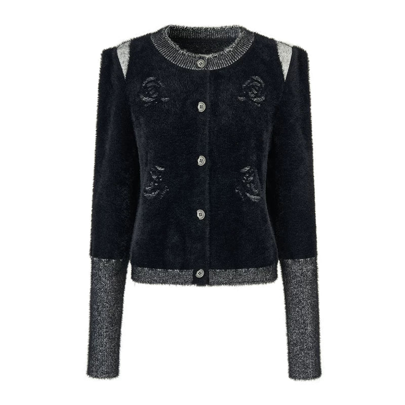 Scattered Roses Jacquard Cardigan