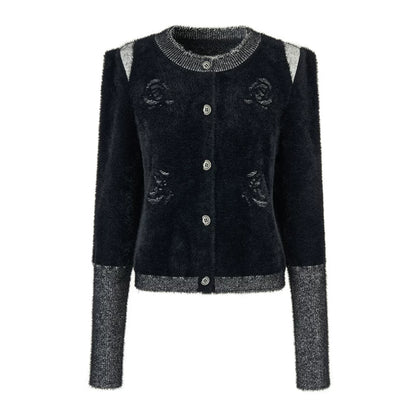 Scattered Roses Jacquard Cardigan