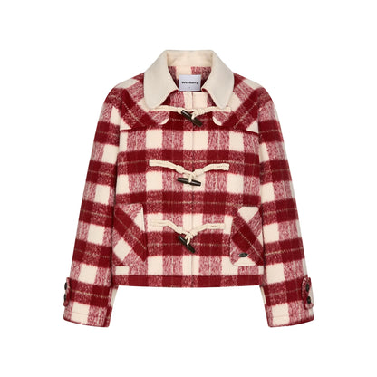 Retro Woolen Horn Button Jacket