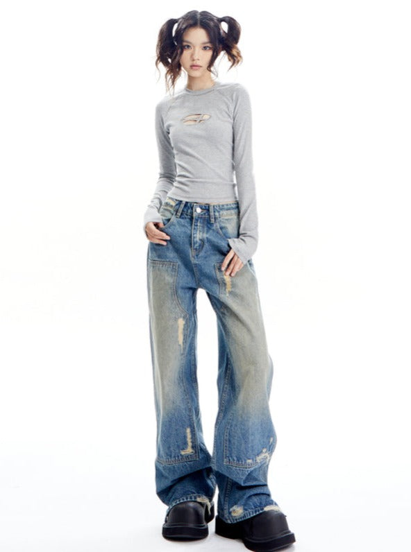 American Loose Wide Legs Jeans Pants