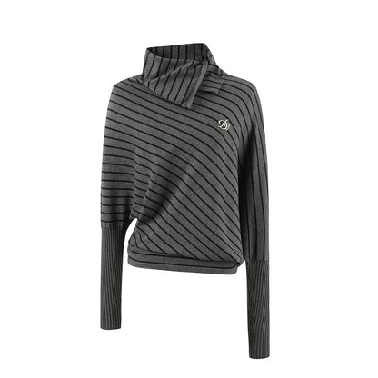 Striped Knit Lapel Sweater