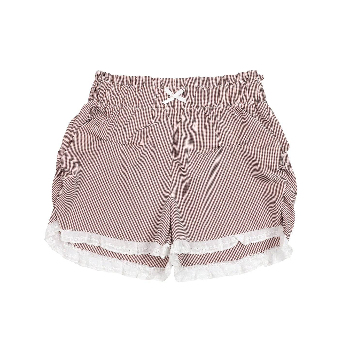 Pink Shorts High Waist Ruffle Pants