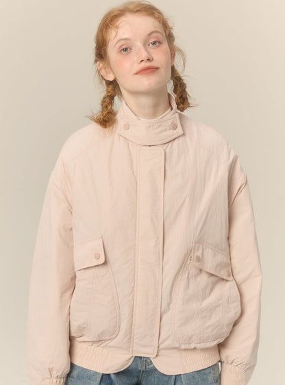 Short Stand Up Collar Cotton Jacket