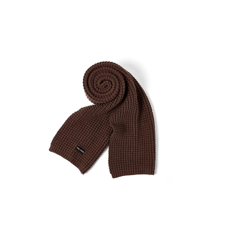 Korean Version Warm and Versatile Thickened Waffle Scarf