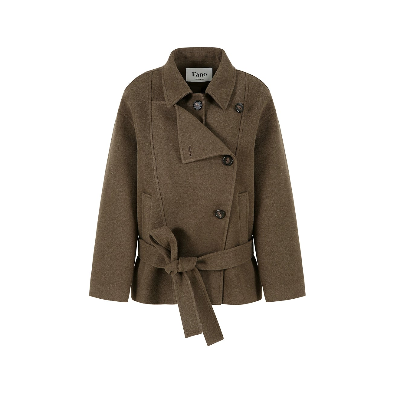 Woolen Double Placket Coat