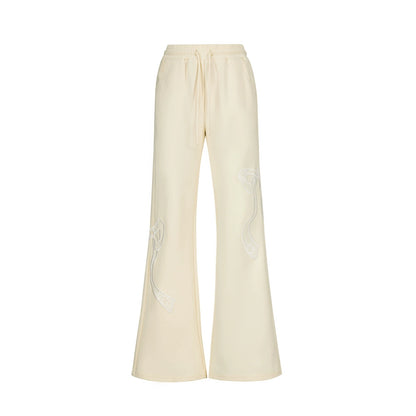 Retro Bow Appliqué Trousers