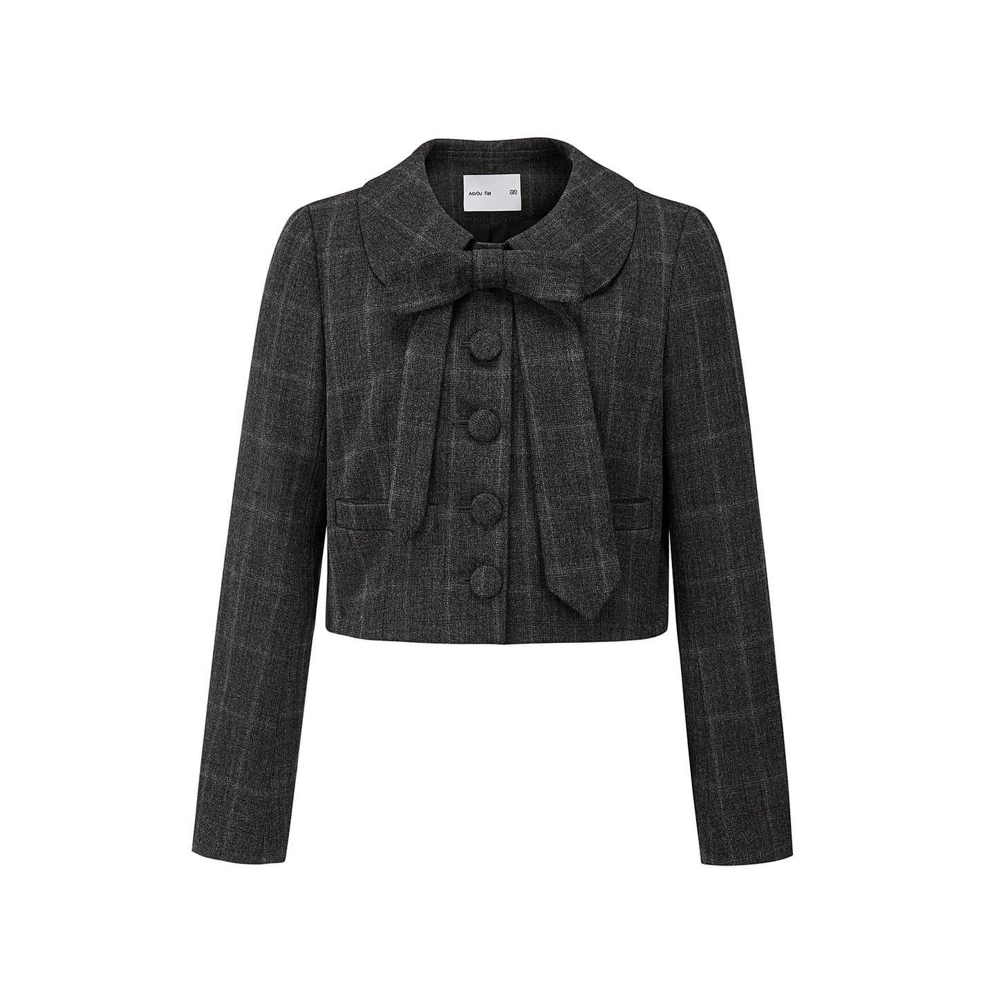 Plaid Doll Collar Blazer Skirt Set-Up