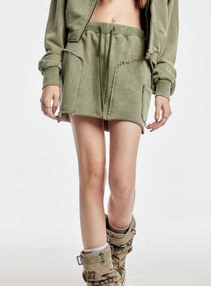 Niche Design Army Green Skirt