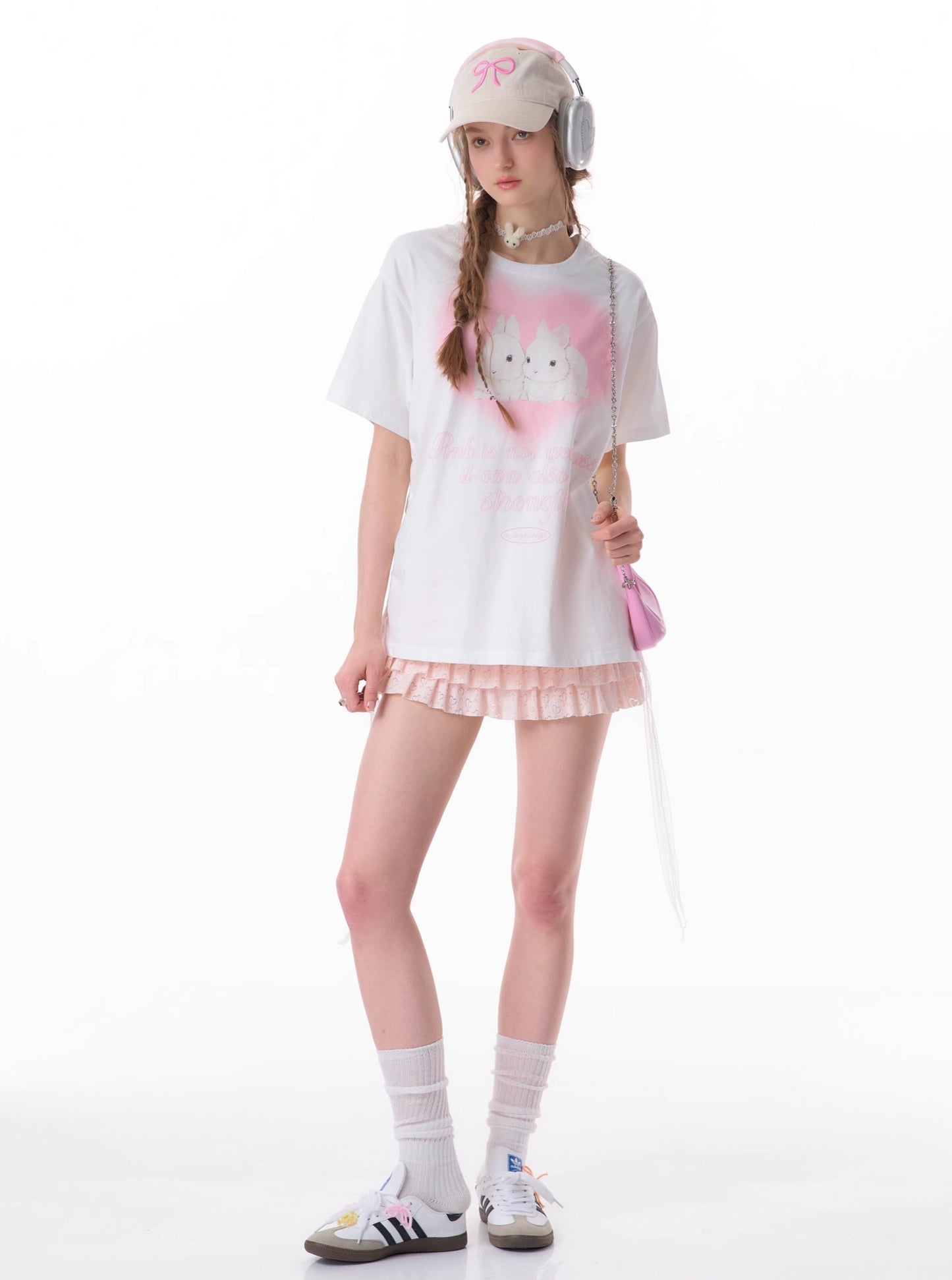 Retro Rabbit Print Loose T-Shirt