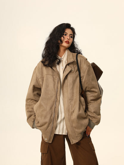 American stand-up collar loose thickened jacket