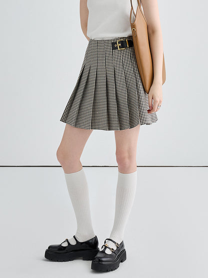 High Waist Style Retro A line Pleated Skirt