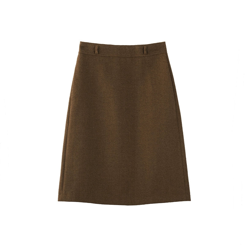 Maillard Slim Suit Wool Midi Skirt