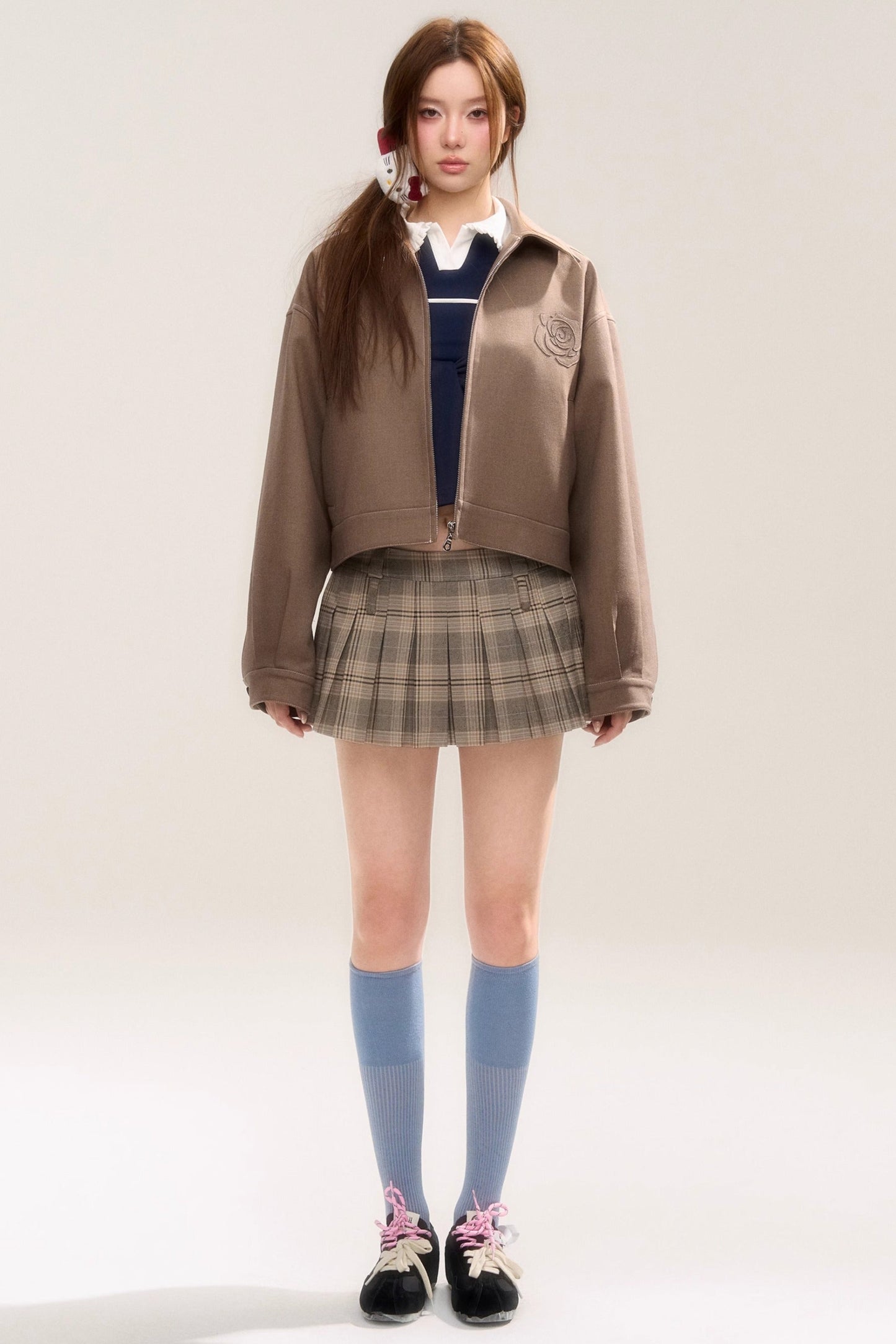 Rose Sniper Embroidered Cropped Jacket