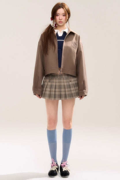 Rose Sniper Embroidered Cropped Jacket