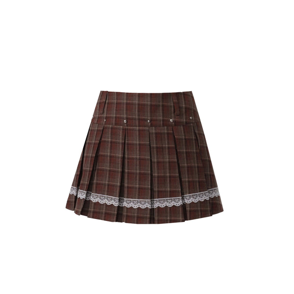 Plaid Bandeau College Waist Set