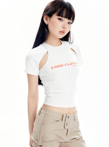 American Printing 3D Embroidery Hollow T-shirt