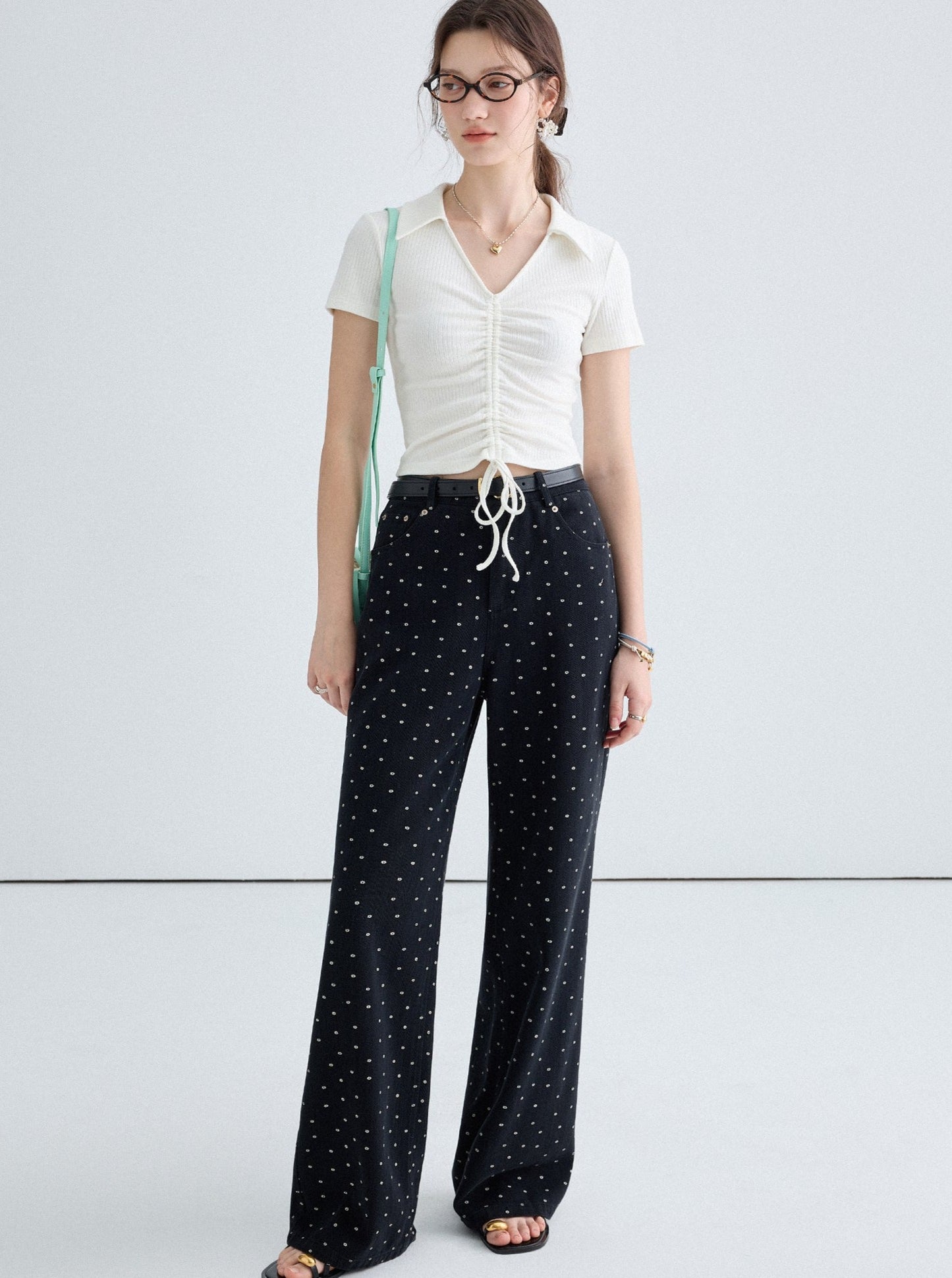 Polka Dot High Waist Pants