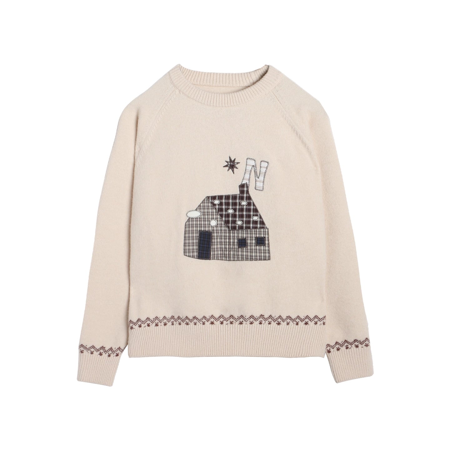 Color Block Embroidery Sweater